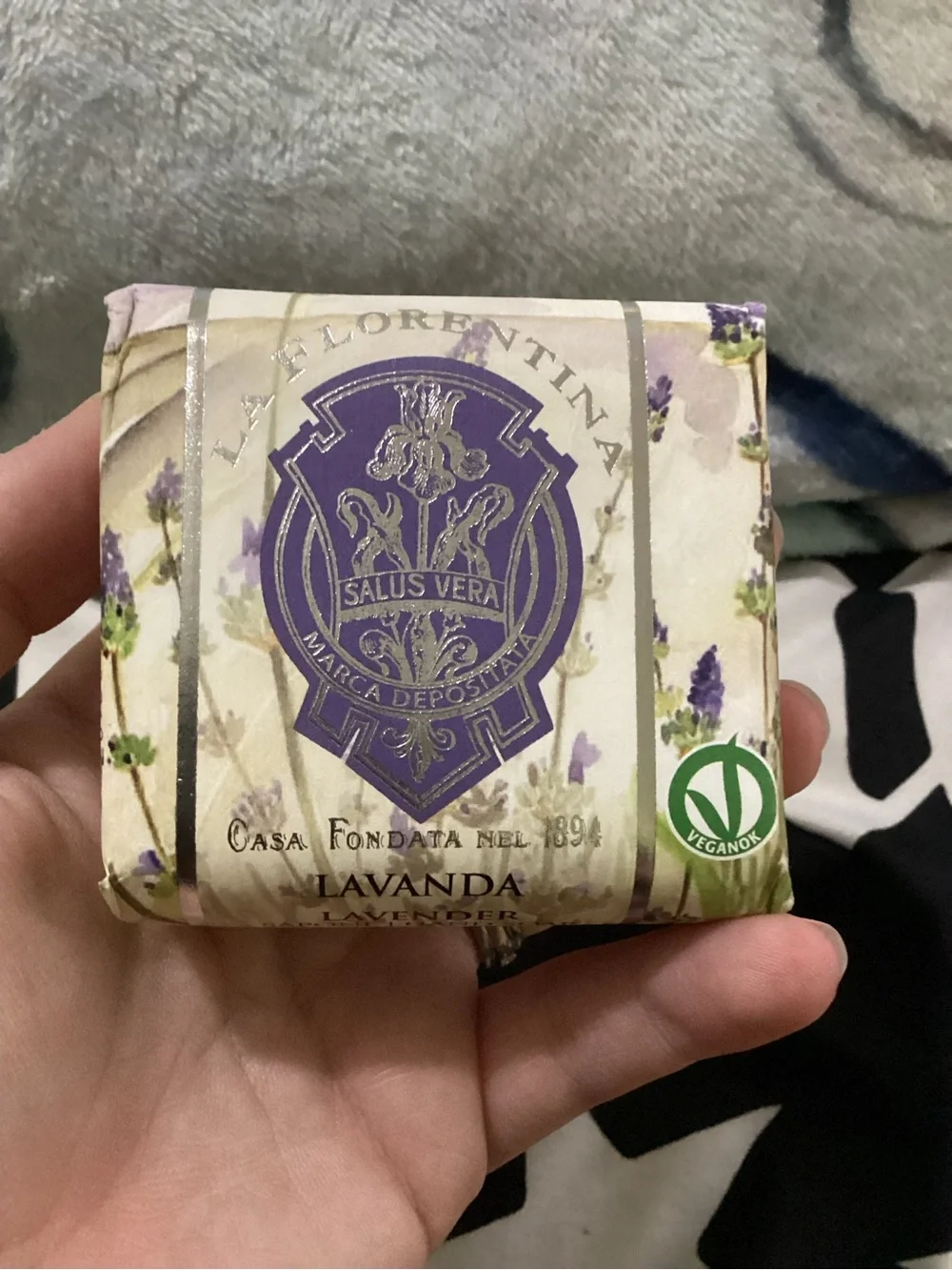 La Fiorentina Lavender Bar Soap - Purple & Cream Packaging